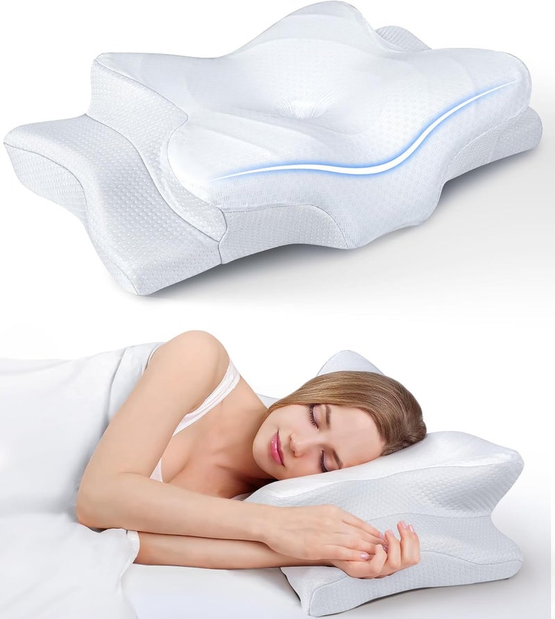 Cozyplayer Ultra Pain Relief Cooling Pillow for Neck Support, Adjustable Cervical Pillow Cozy Sleeping, Odorless Ergonomic Contour Memory Foam Pillows, Orthopedic Bed Pillow for Side Back Stomach Sleeper - Image 1